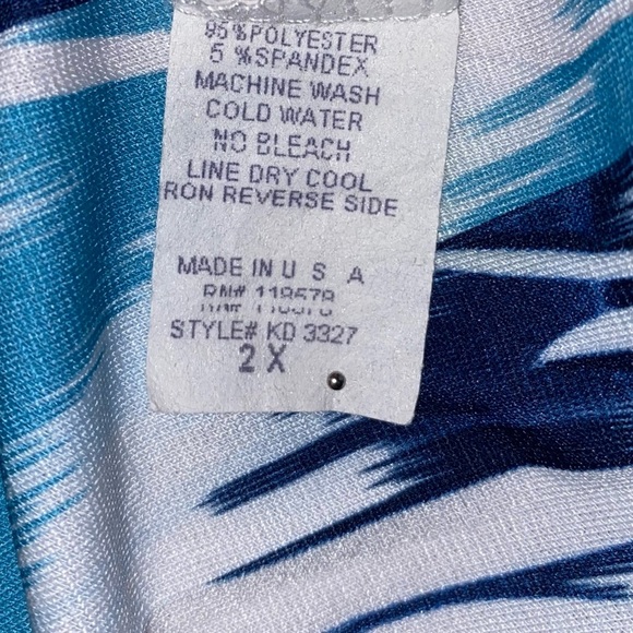 Fresh of LA Maxi Dress w/Wide Straps in Shades of Blue, Tan, and White.  Size 2X - Picture 5 of 5